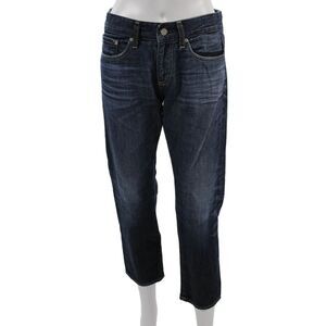 AG Adriano Goldschmied Women Cropped Dark Blue Mid Rise Jeans Petite Size 27